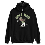 Golf Brown Hair Dark Skin Tone No-Glasses Stubble Dad Hoodie