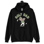 Golf Brown Hair Light Skin Tone Glasses Moustache Dad Hoodie