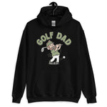 Golf Brown Hair Light Skin Tone No-Glasses Beard Dad Hoodie