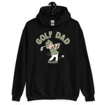 Golf Brown Hair Light Skin Tone No-Glasses Stubble Dad Hoodie
