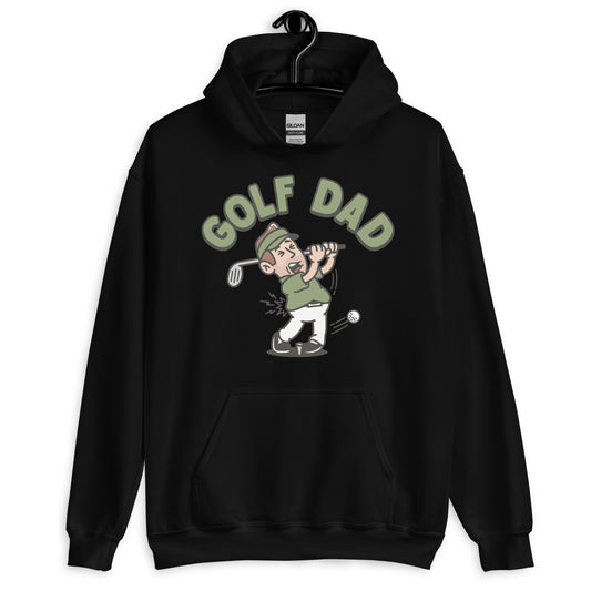 Golf Brown Hair Light Skin Tone No-Glasses Stubble Dad Hoodie