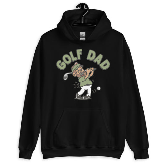 Golf Brown Hair Tan Skin Tone Glasses Beard Dad Hoodie