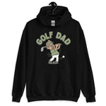 Golf Brown Hair Tan Skin Tone Glasses Moustache Dad Hoodie