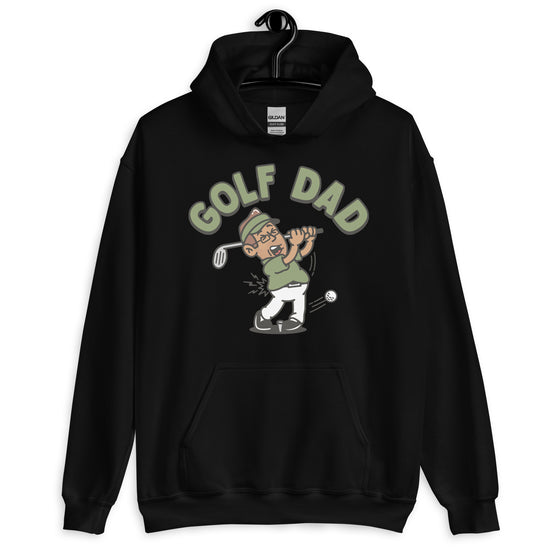 Golf Brown Hair Tan Skin Tone Glasses Stubble Dad Hoodie