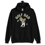 Golf Brown Hair Tan Skin Tone No-Glasses Moustache Dad Hoodie