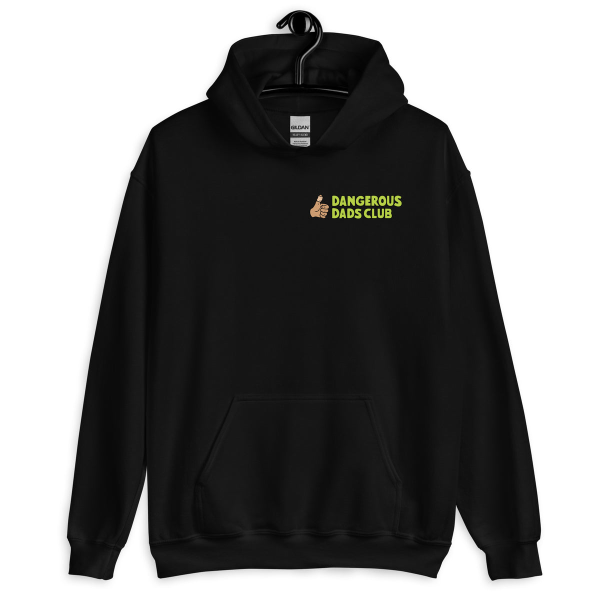 Dangerous Dads Club Hoodie - L.green logo with tan thumb