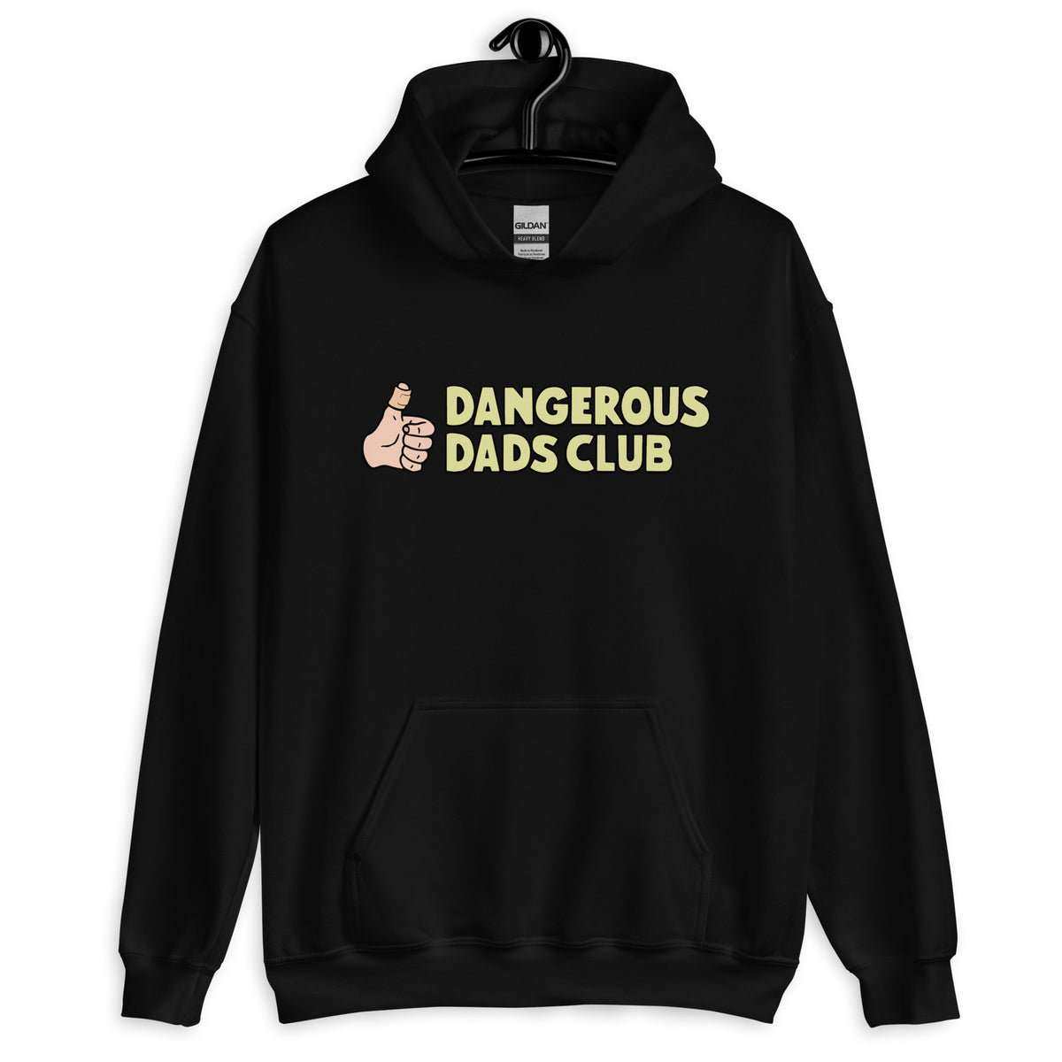 Dangerous Dads Club Hoodie - yellow logo - light thumb