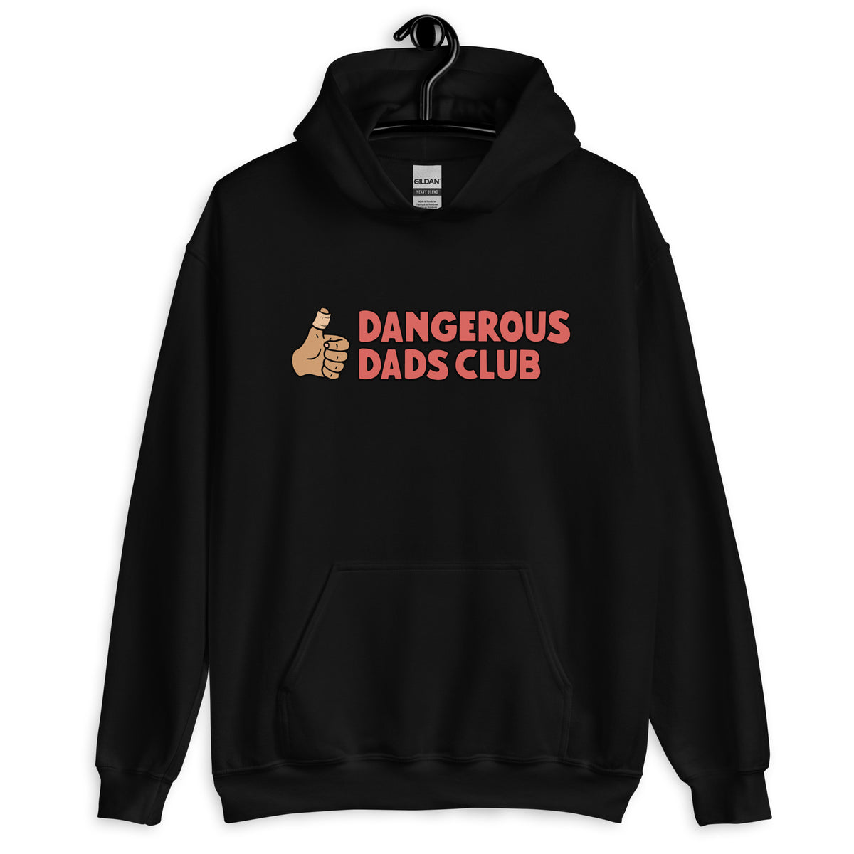 Dangerous Dads Club Hoodie - Red logo - tan thumb