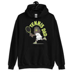 Tennis Black Hair Dark Skin Tone No-Glasses Long Stubble Dad Hoodie