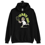 Tennis Black Hair Light Skin Tone No-Glasses Short Stubble Dad Hoodie
