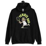 Tennis Black Hair Tan Skin Tone No-Glasses Long Moustache Dad Hoodie