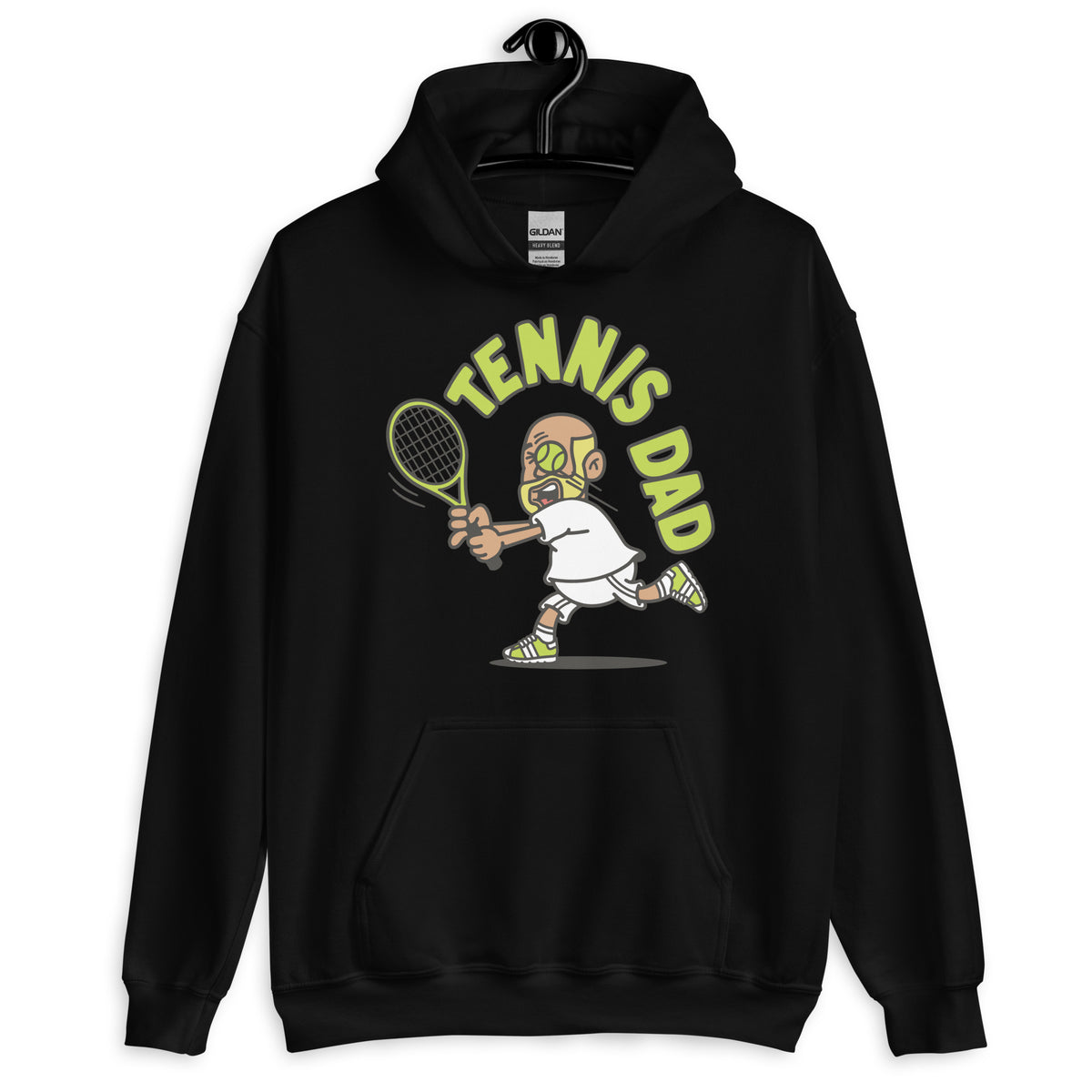 Tennis Blond Hair Tan Skin Tone No-Glasses Bald Beard Dad Hoodie
