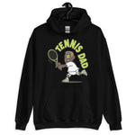 Tennis Brown Hair Dark Skin Tone No-Glasses Short Stubble Dad Hoodie