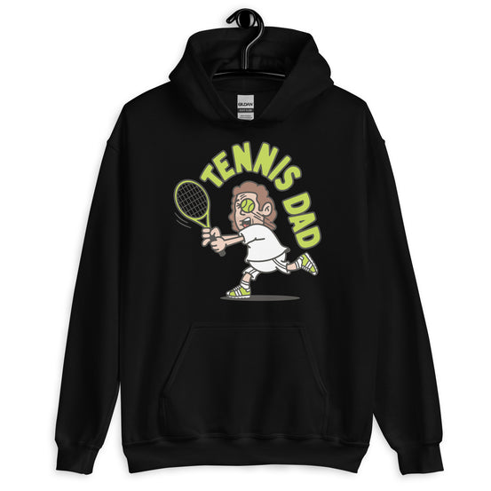 Tennis Brown Hair Light Skin Tone No-Glasses Long Stubble Dad Hoodie