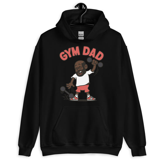 Gym Black Hair Dark Skin Tone Glasses Bald Beard Dad Hoodie