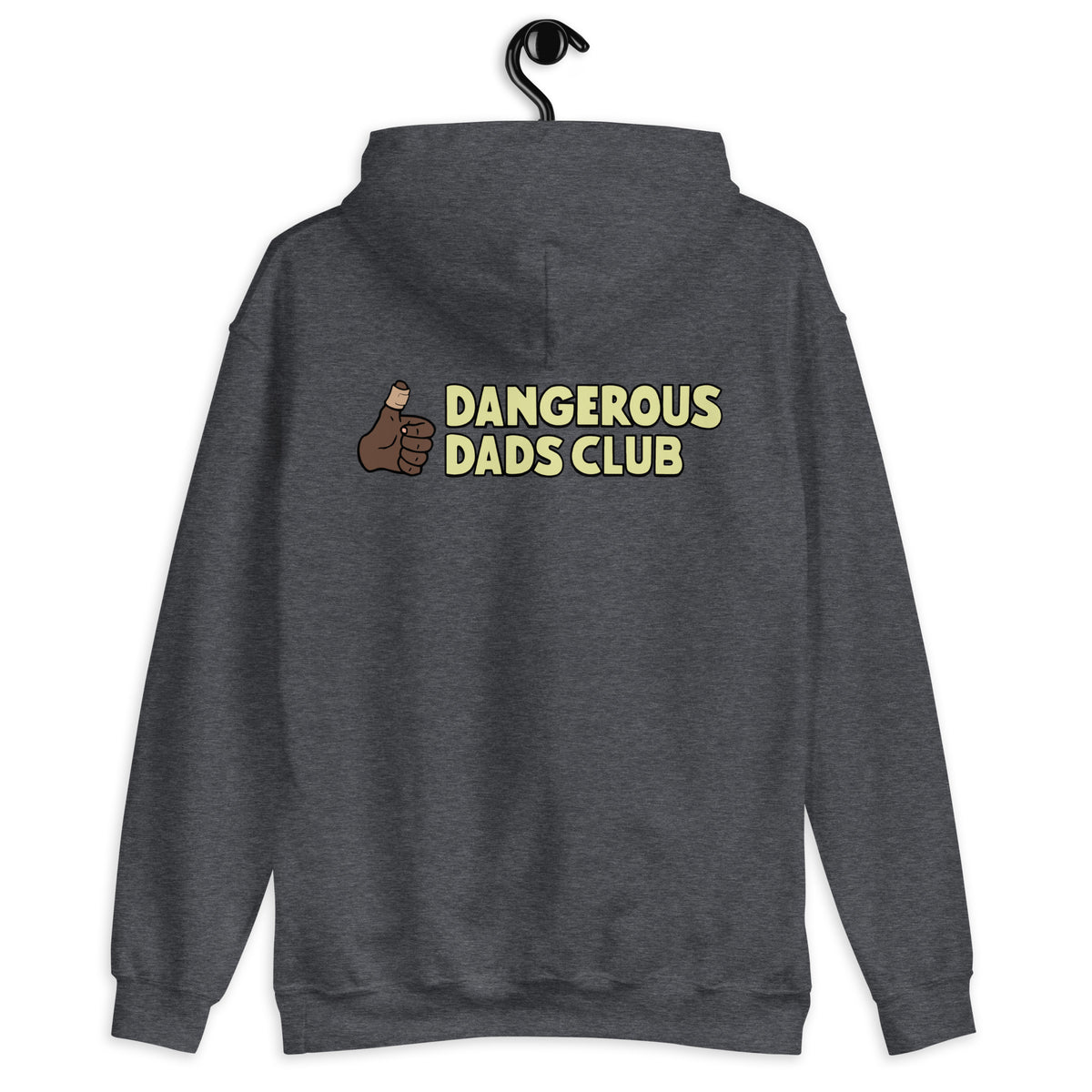 Dangerous Dads Club Hoodie - yellow logo with dark thumb