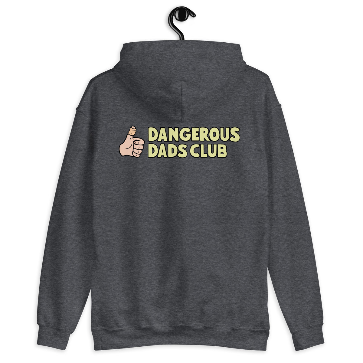 Dangerous Dads Club Hoodie - yellow logo with light thumb