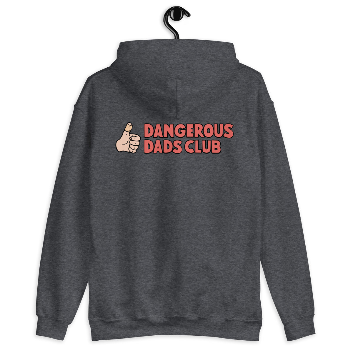 Dangerous Dads Club Hoodie - red logo with light thumb