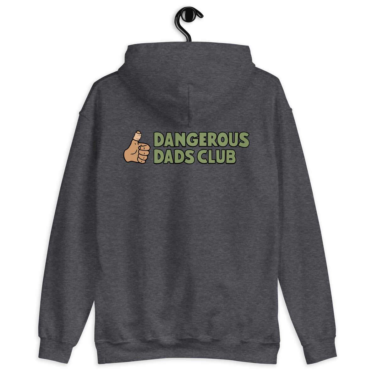 Dangerous Dads Club Hoodie - Green logo with tan thumb