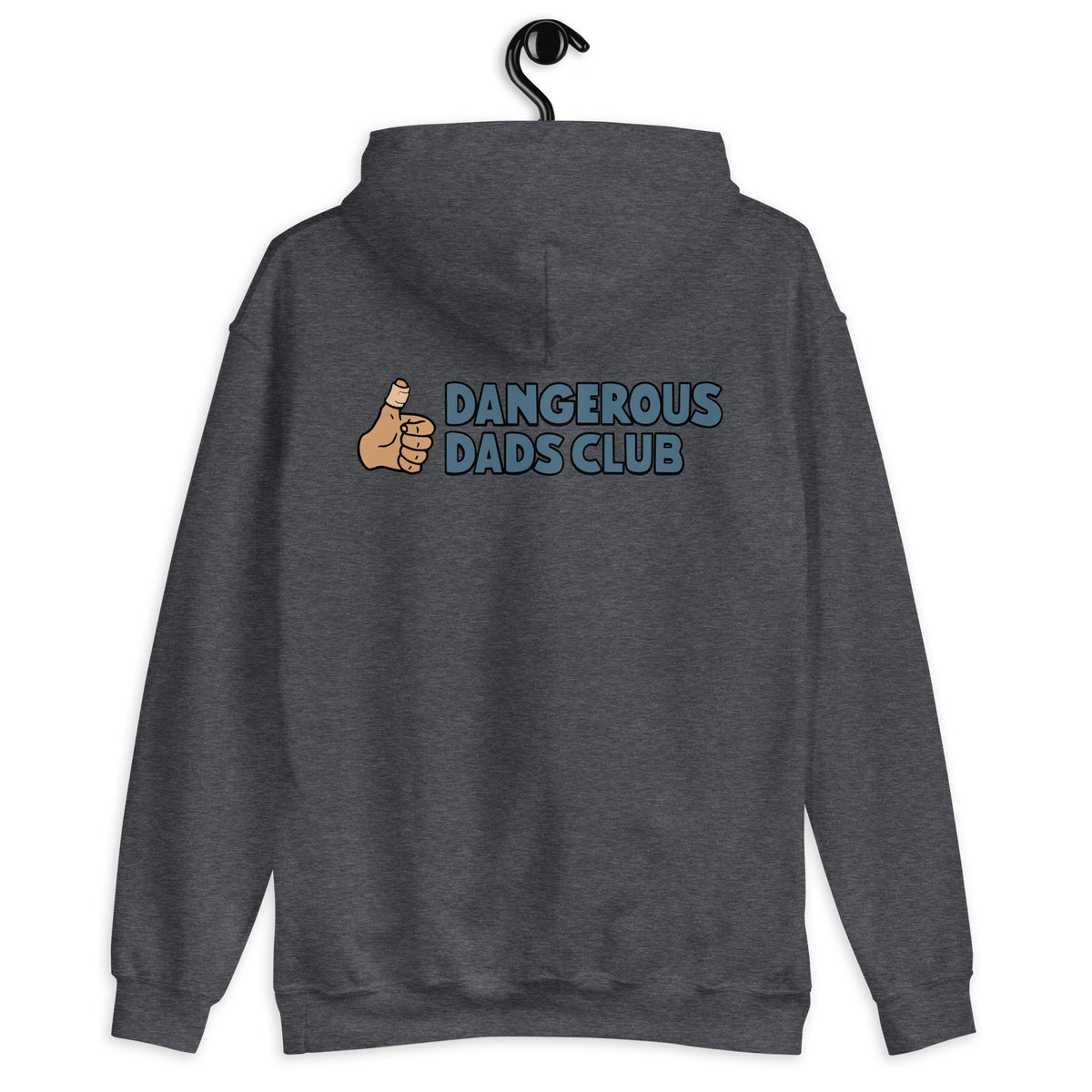 Dangerous Dads Club Hoodie - blue logo with tan thumb