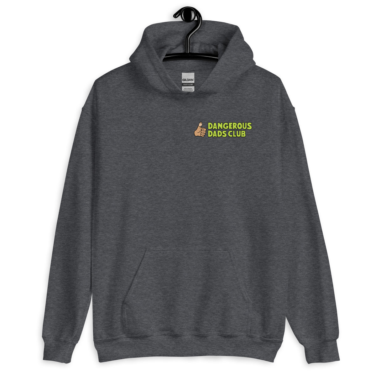 Dangerous Dads Club Hoodie - L.green logo with tan thumb