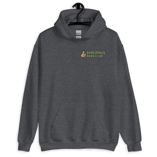 Dangerous Dads Club Hoodie - Green logo with tan thumb