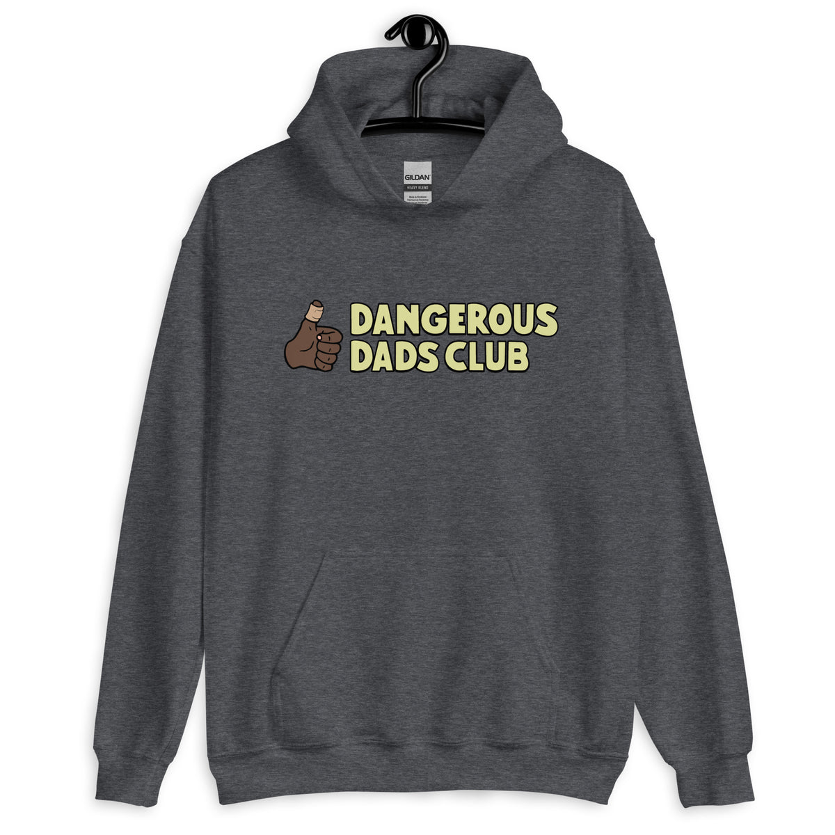 Dangerous Dads Club Hoodie - yellow logo-dark thumb