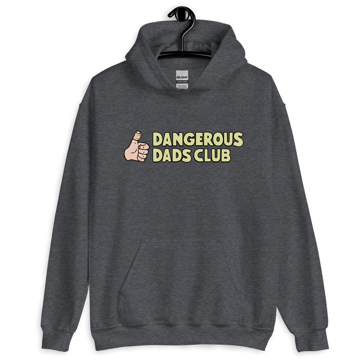 Dangerous Dads Club Hoodie - yellow logo - light thumb