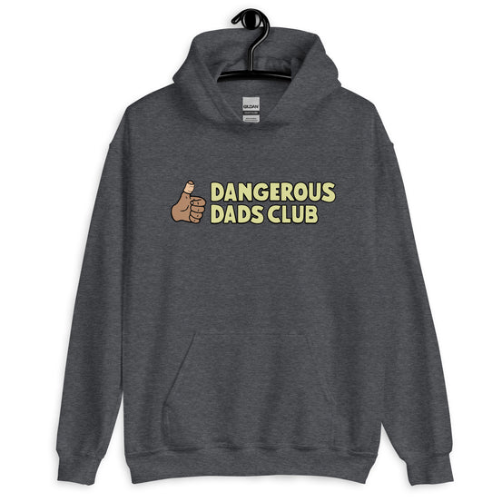 Dangerous Dads Club Hoodie - yellow logo - tan thumb