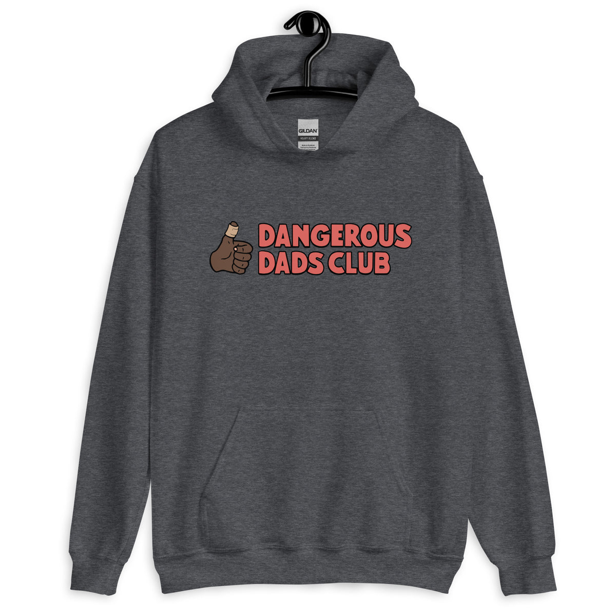 Dangerous Dads Club Hoodie - Red logo - dark thumb