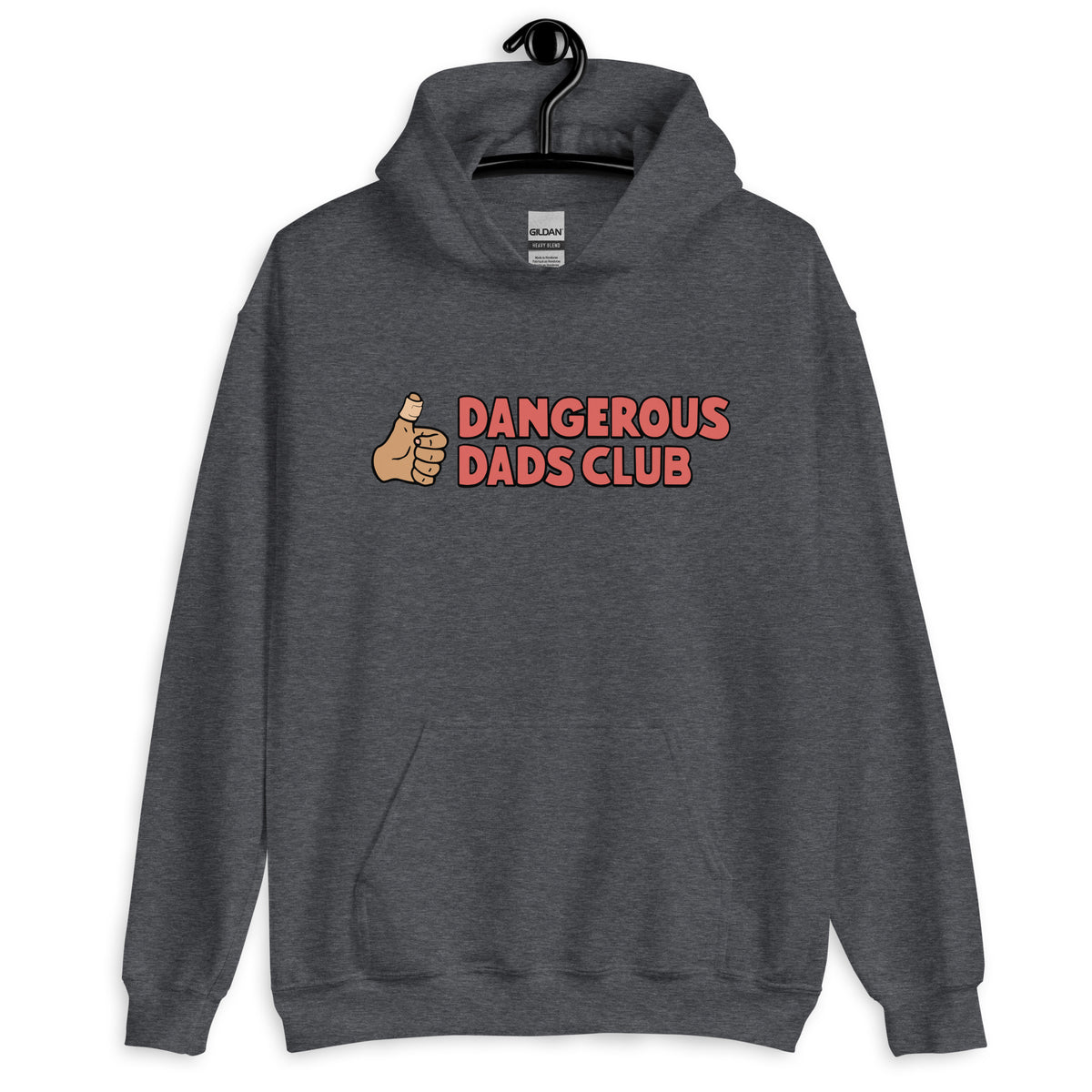 Dangerous Dads Club Hoodie - Red logo - tan thumb