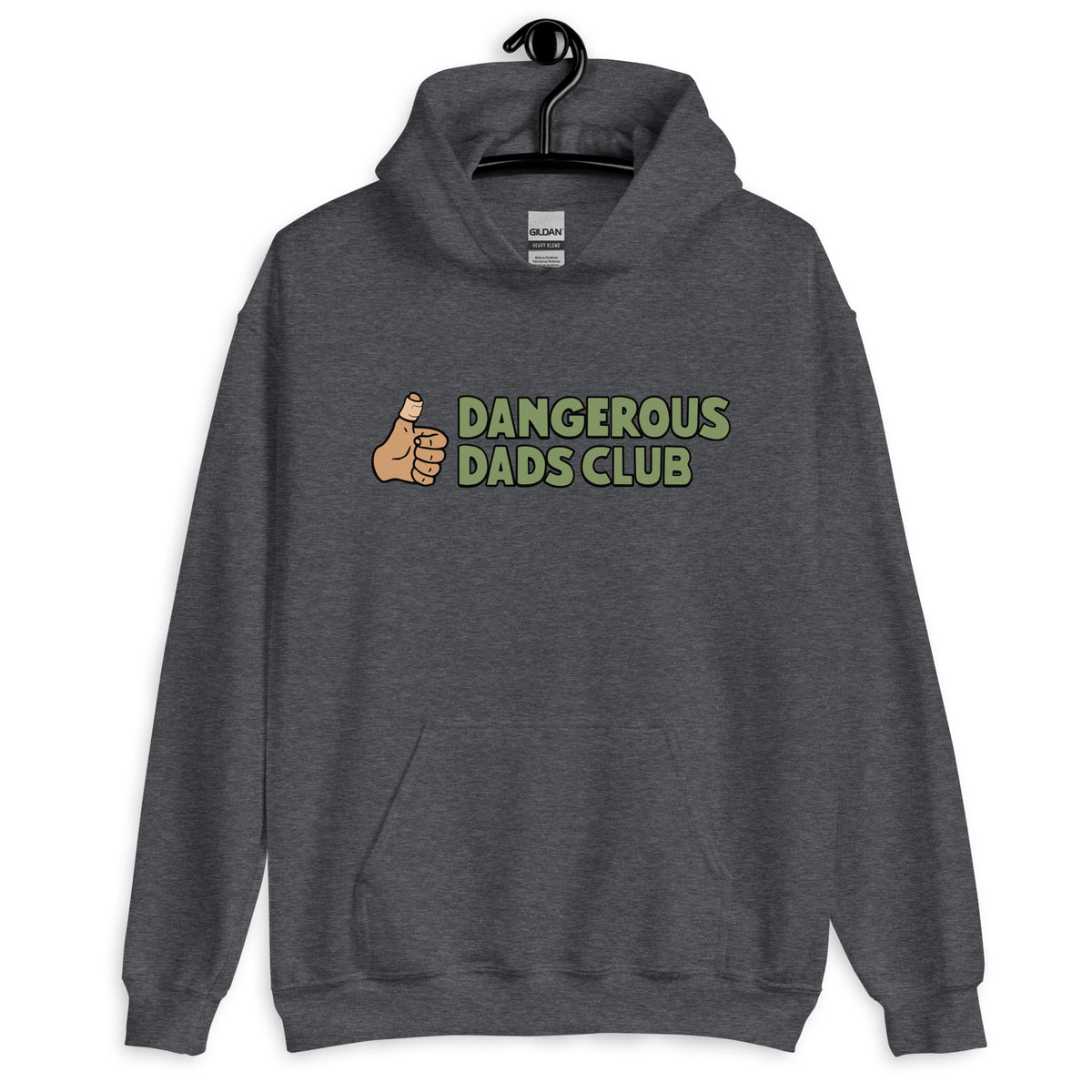 Dangerous Dads Club Hoodie - Green logo - tan thumb
