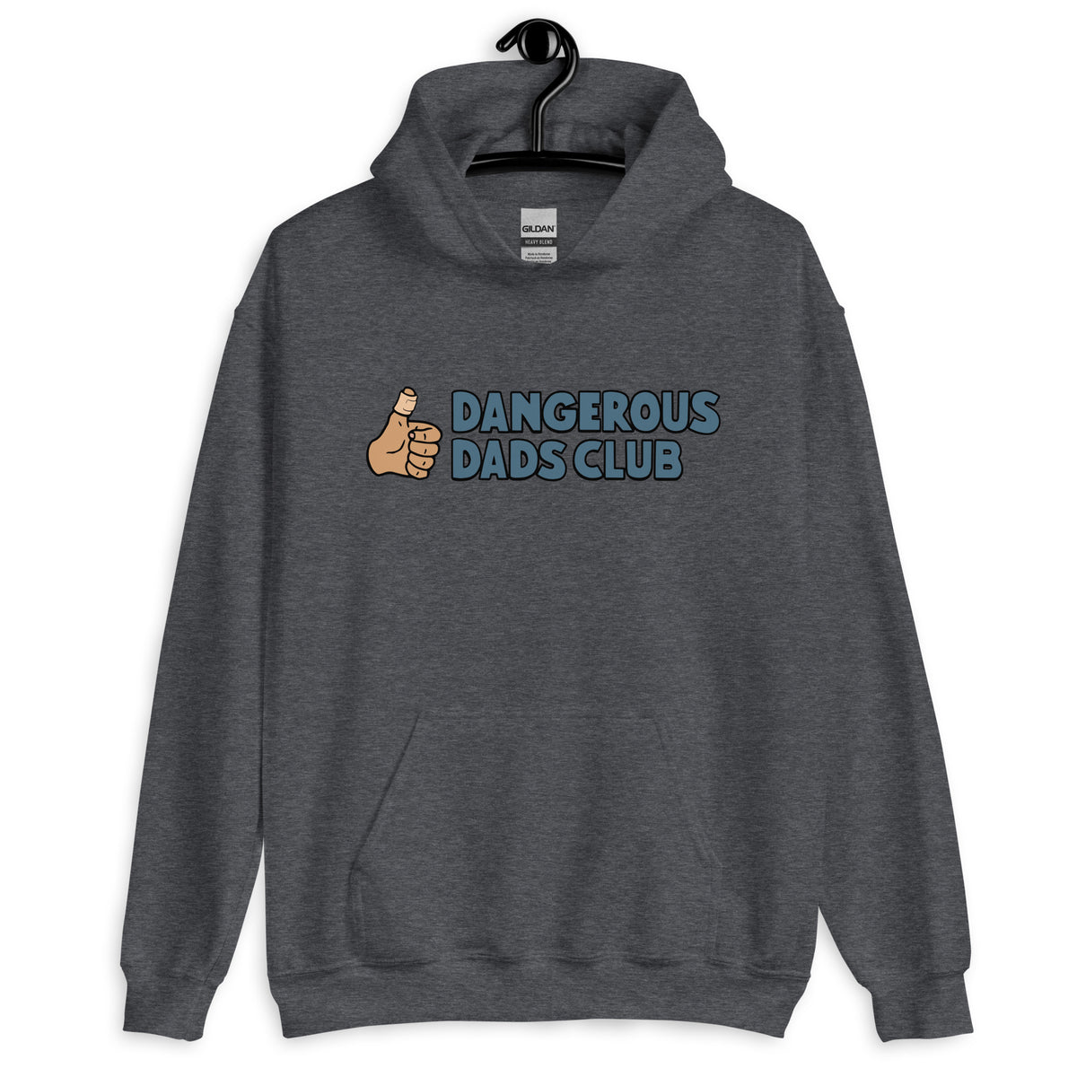 Dangerous Dads Club Hoodie - Blue logo - tan thumb
