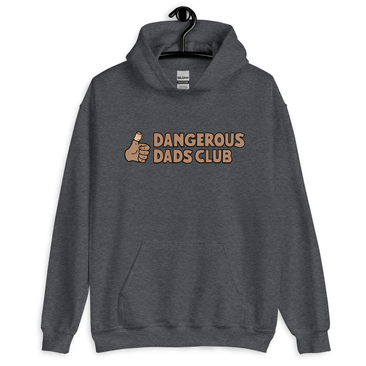 Dangerous Dads Club Hoodie - Brown logo - tan thumb