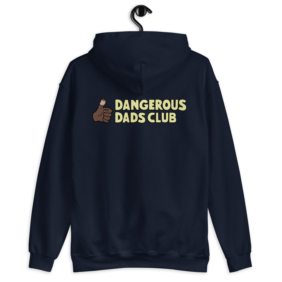 Dangerous Dads Club Hoodie - yellow logo with dark thumb