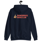 Dangerous Dads Club Hoodie - red logo with tan thumb