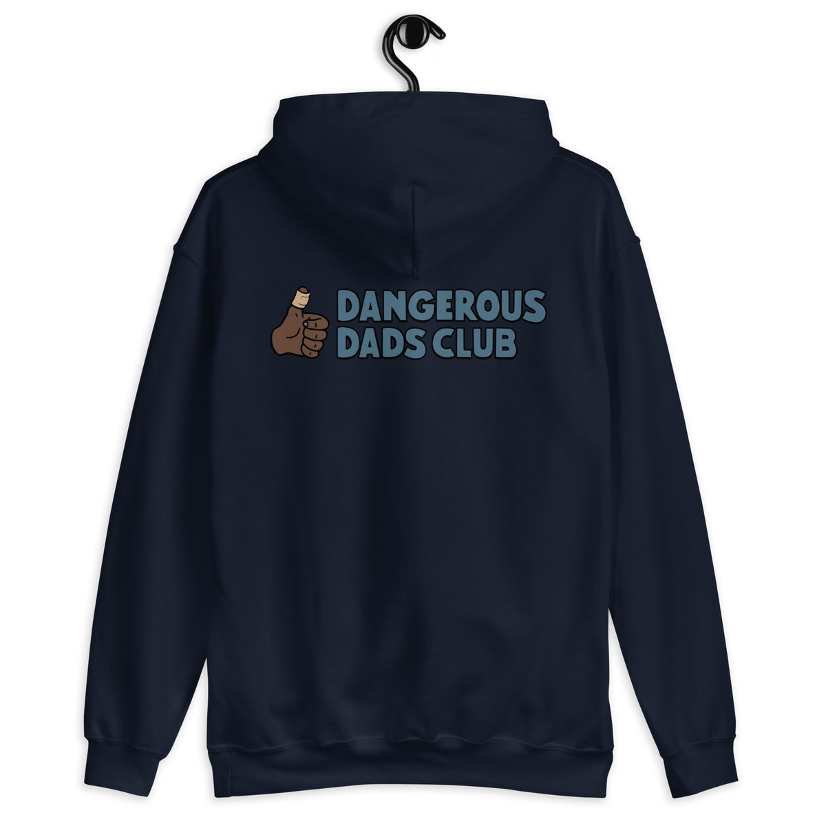 Dangerous Dads Club Hoodie - blue logo with dark thumb