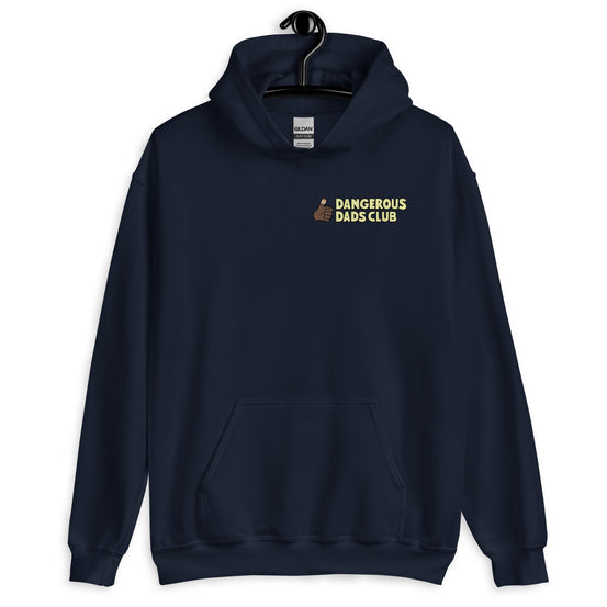Dangerous Dads Club Hoodie - yellow logo with dark thumb