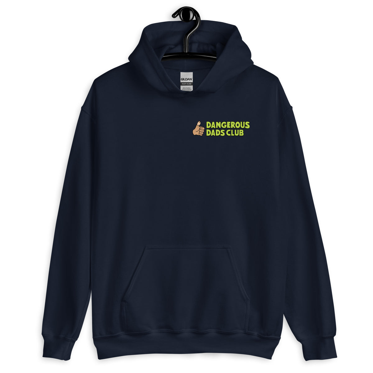 Dangerous Dads Club Hoodie - L.green logo with tan thumb