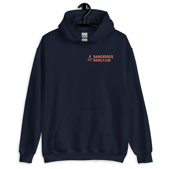 Dangerous Dads Club Hoodie - red logo with dark thumb