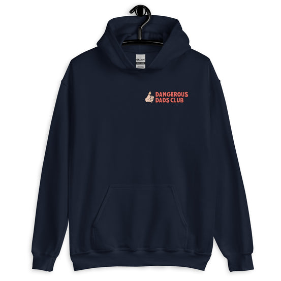 Dangerous Dads Club Hoodie - red logo with light thumb