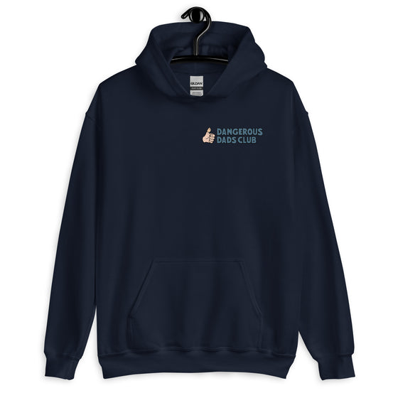 Dangerous Dads Club Hoodie - blue logo with light thumb