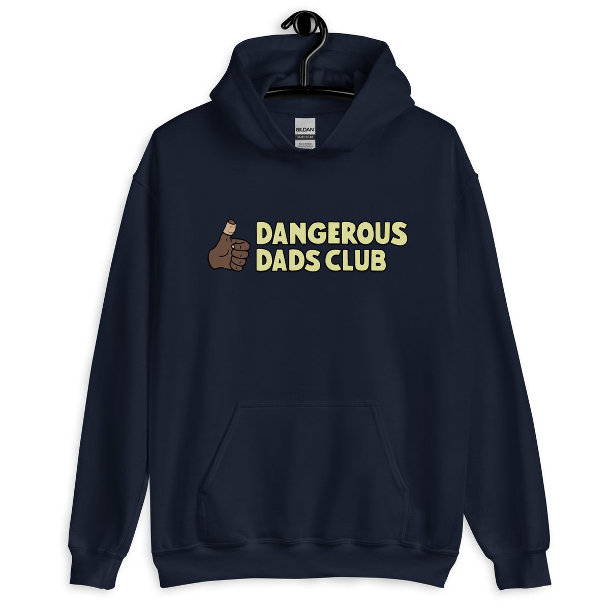 Dangerous Dads Club Hoodie - yellow logo-dark thumb