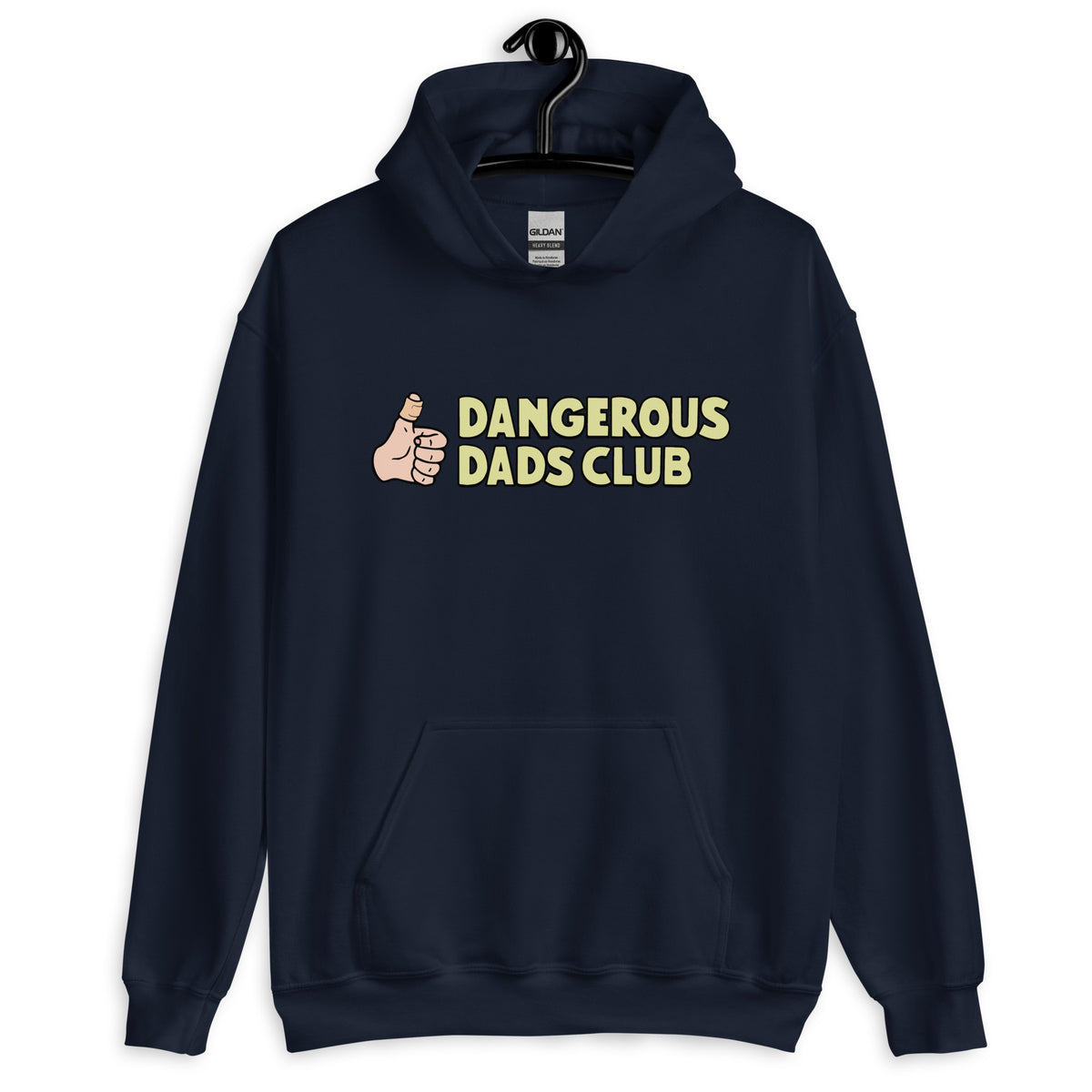 Dangerous Dads Club Hoodie - yellow logo - light thumb