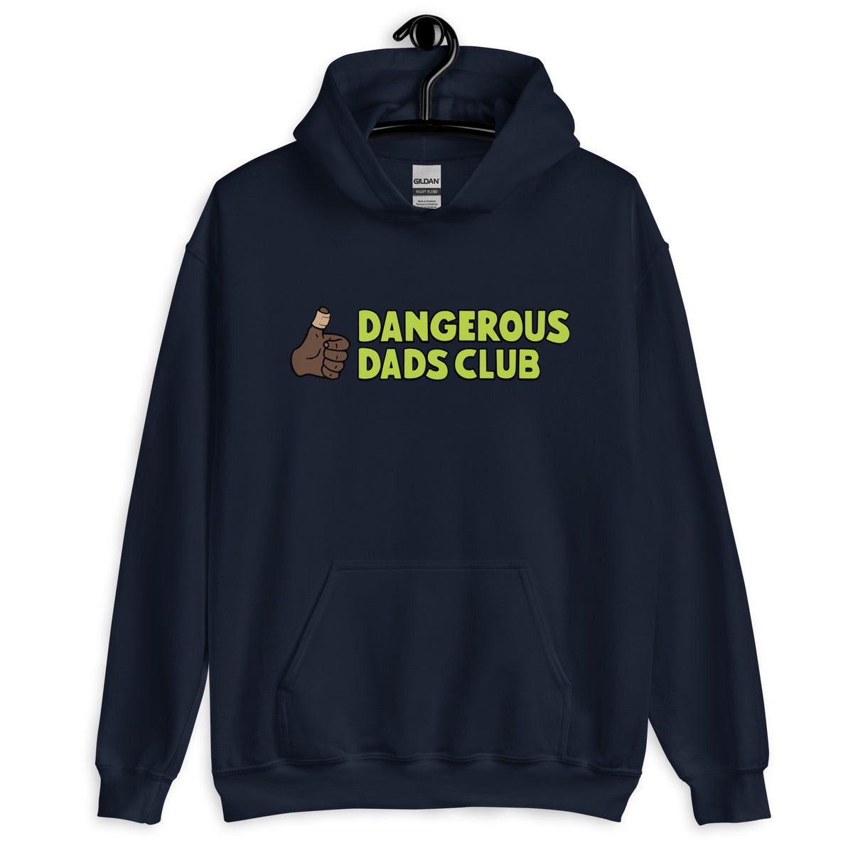 Dangerous Dads Club Hoodie - L.green logo - dark thumb