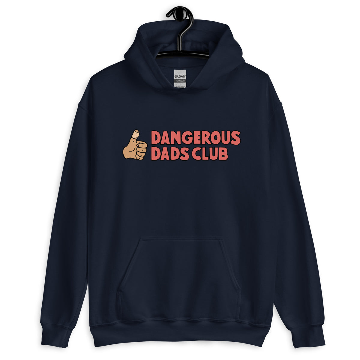 Dangerous Dads Club Hoodie - Red logo - tan thumb