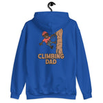 Climbing Brown Hair Dark Skin Tone No-Glasses Stubble Dad Hoodie