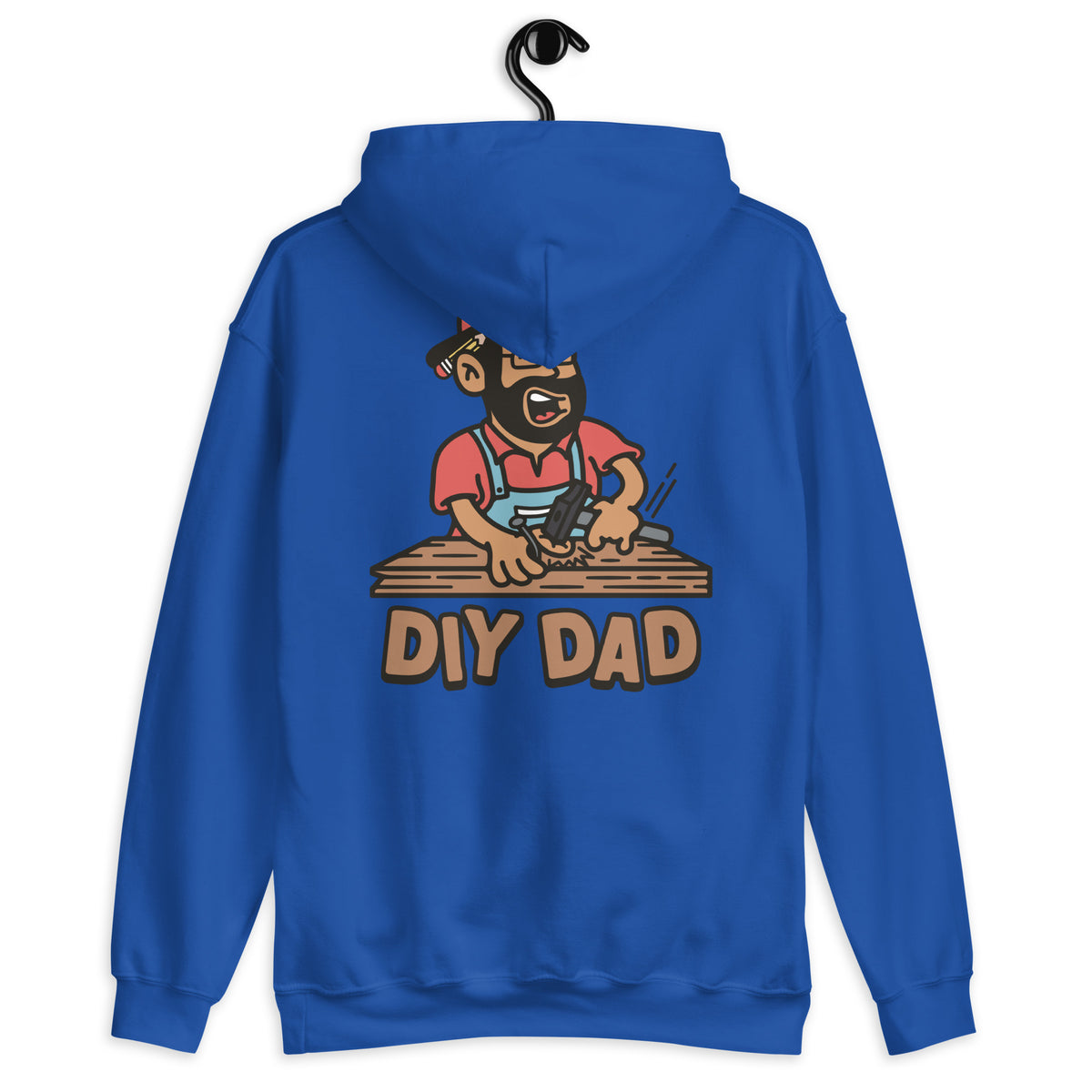 DIY Black Hair Tan Skin Tone Glasses Beard Dad Hoodie
