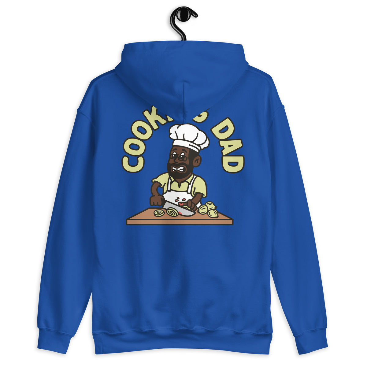 Cooking Black Hair Dark Skin Tone Glasses Beard Dad Hoodie