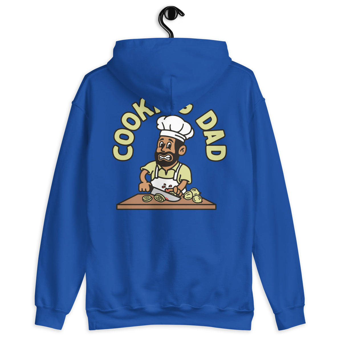 Cooking Black Hair Tan Skin Tone No-Glasses Beard Dad Hoodie